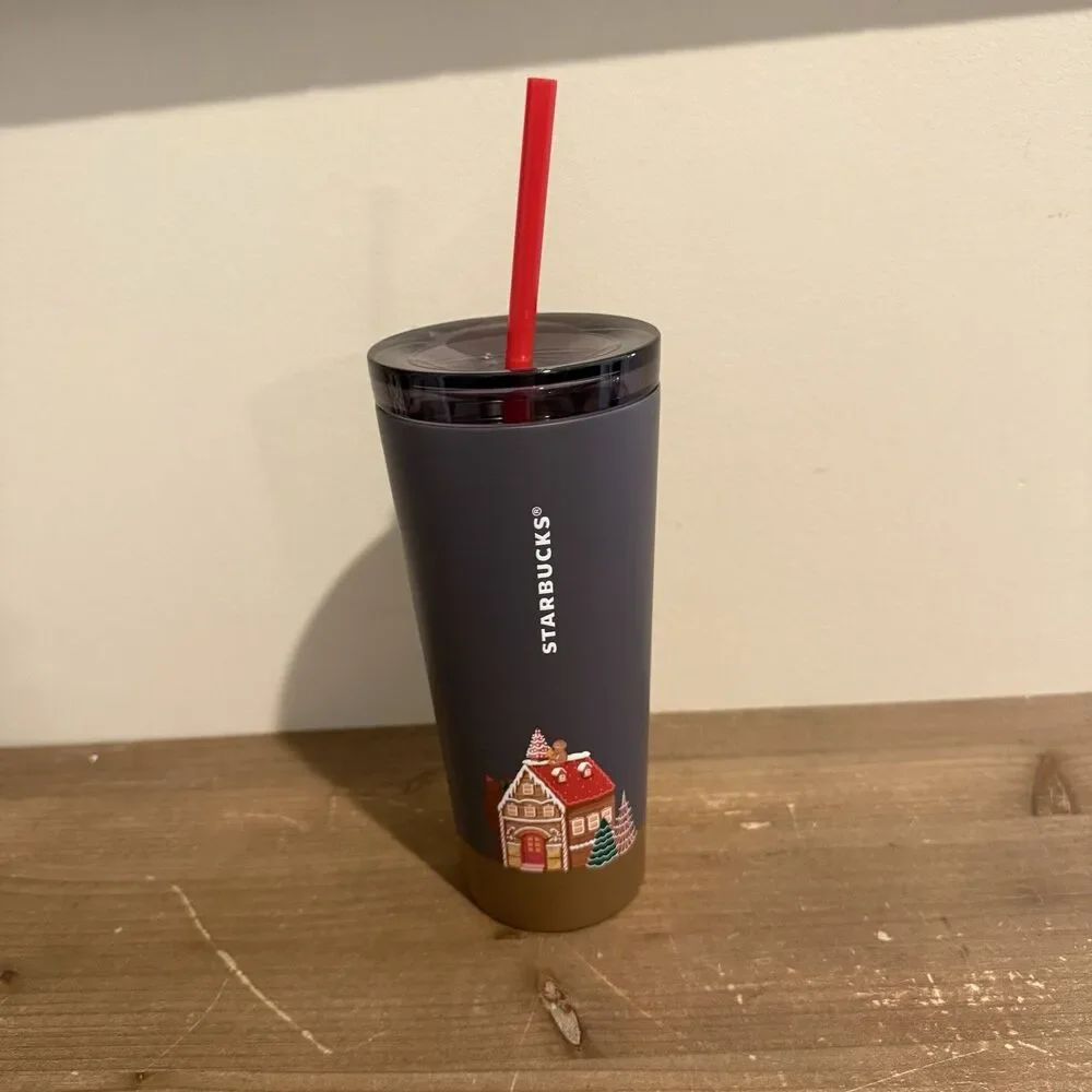 NWT Starbucks 2025 Holiday Christmas Gingerbread House Tumbler 16oz